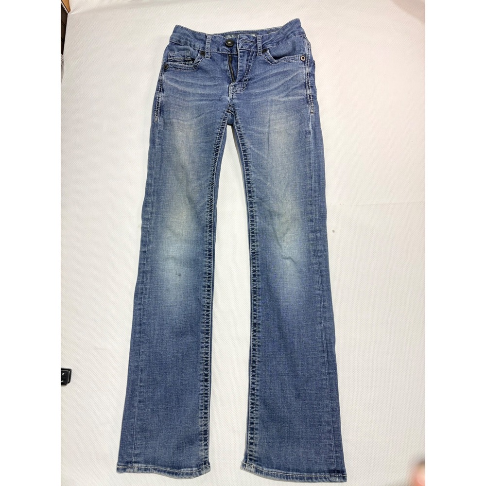 BKE Aiden Bootleg Jeans Kids Size 25R Medium Wash Denim Contrast Stitching